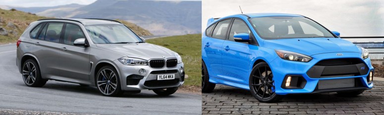 BMW X5 Ford Focus RS fronts