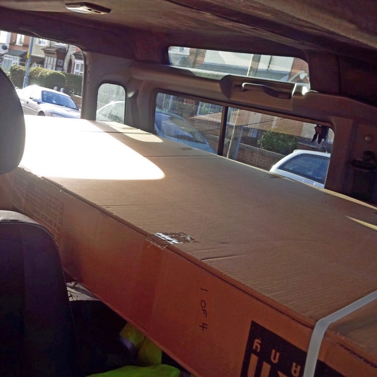 They said to pimp out the Defender with a Futon. They didn't mention building it though, so this is how it'll stay.