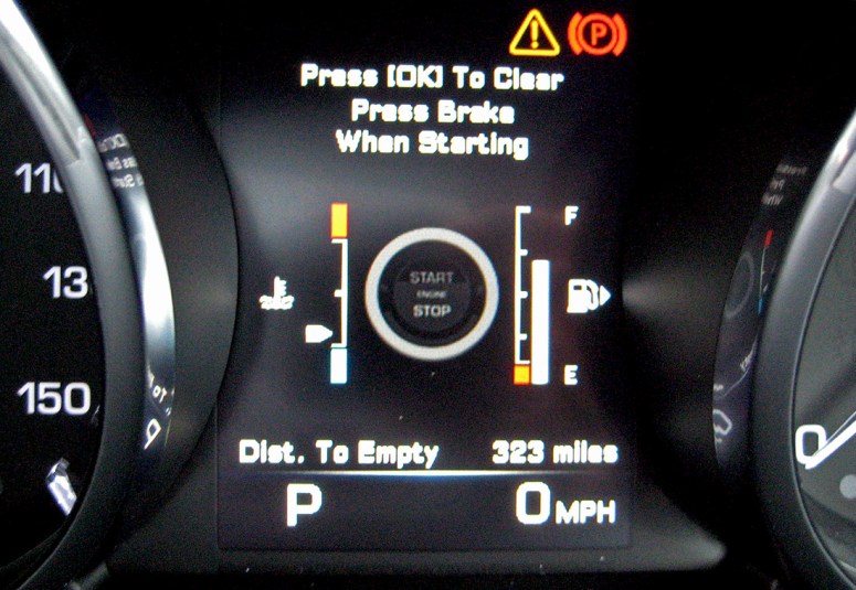 Range Rover Evoque start screen